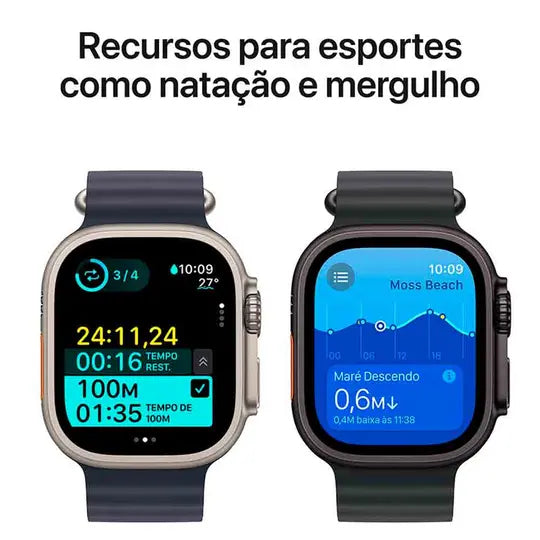 Apple Watch Ultra 2 (GPS + Cellular 49mm) Caixa Preta de Titânio com Pulseira Oceano Preta