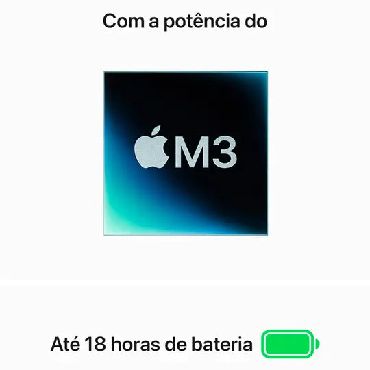 MacBook Air 15" Apple M3 (16GB RAM 256GB SSD) - Prateado