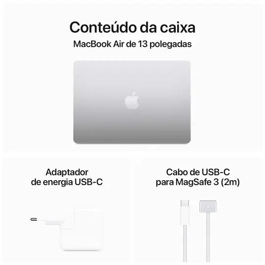 MacBook Air 15" Apple M3 (16GB RAM 256GB SSD) - Prateado