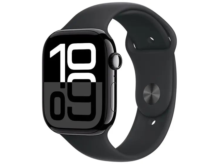 Apple Watch Series 10 GPS Caixa Preta Brilhante de Alumínio 46mm Pulseira Loop Esportiva Tinto